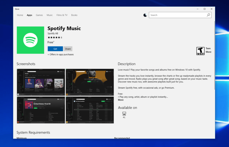Come usare Spotify su Windows 10