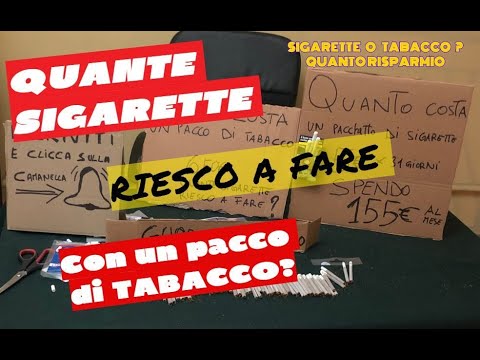 Quanti grammi di tabacco hanno una sigaretta